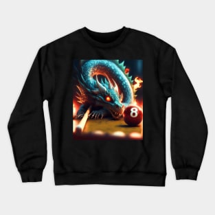 Fire Dragon Playing Pool Crewneck Sweatshirt